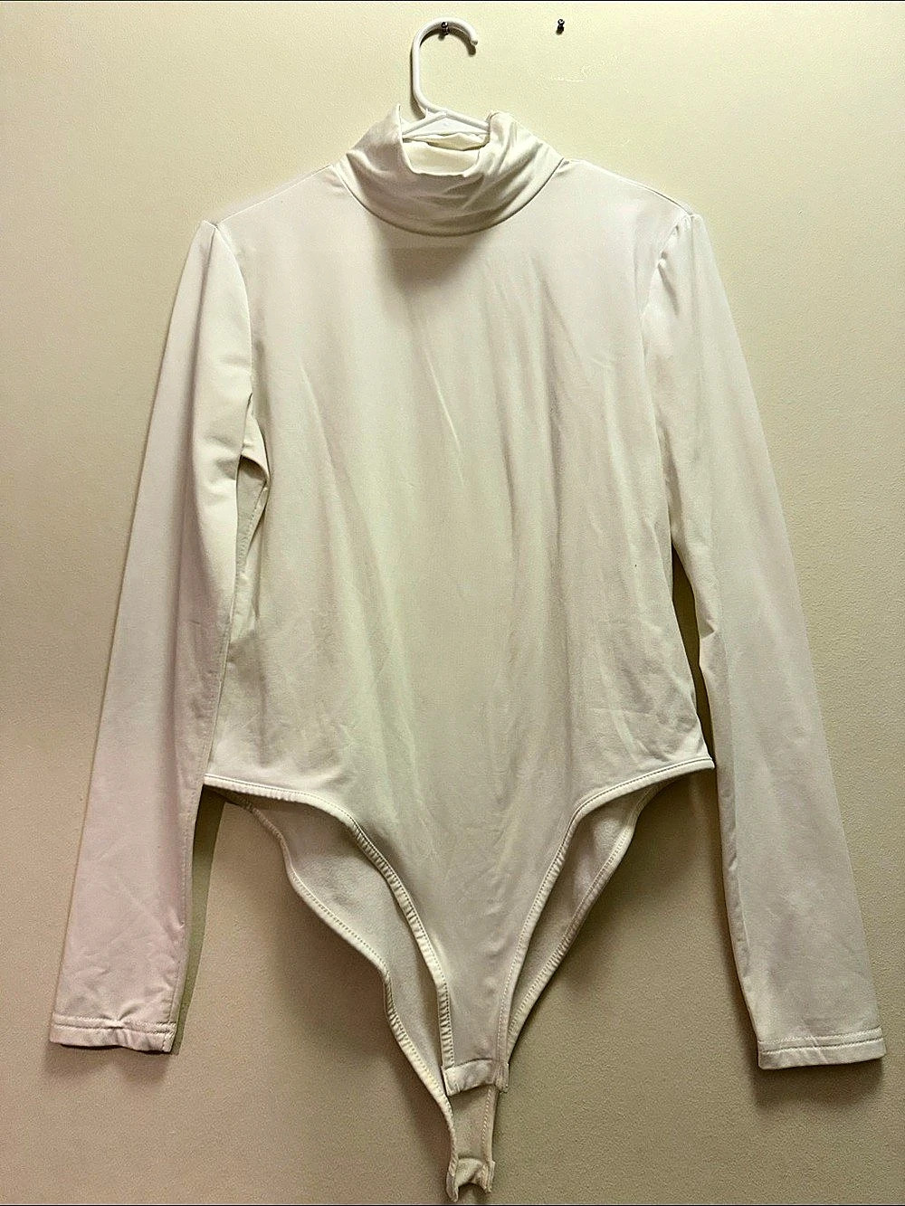 White Long Sleeve Turtleneck Bodysuit Like New